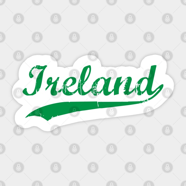 Ireland Pride Vintage Retro St Patricks Day Varsity Sticker by PUFFYP